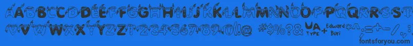 EdbIndians Font – Black Fonts on Blue Background