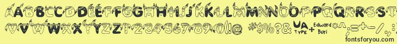EdbIndians Font – Black Fonts on Yellow Background