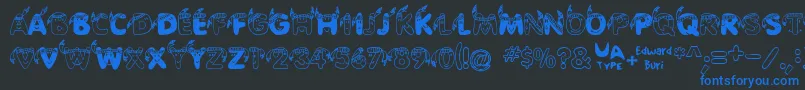EdbIndians Font – Blue Fonts on Black Background