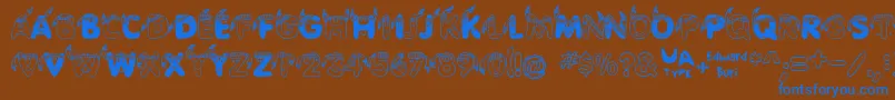 EdbIndians Font – Blue Fonts on Brown Background