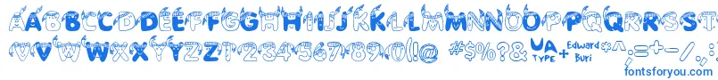 EdbIndians-fontti – siniset fontit valkoisella taustalla