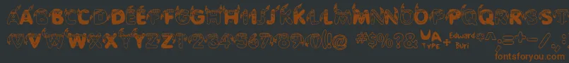 EdbIndians-fontti – ruskeat fontit mustalla taustalla