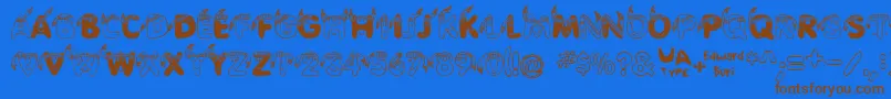 Czcionka EdbIndians – brązowe czcionki na niebieskim tle