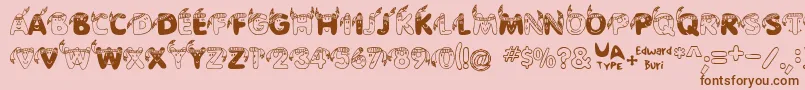 Шрифт EdbIndians – коричневые шрифты на розовом фоне