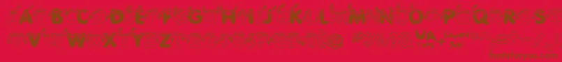 EdbIndians-fontti – ruskeat fontit punaisella taustalla