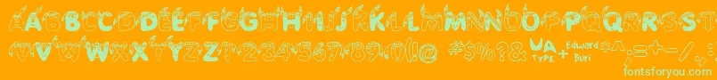 EdbIndians Font – Green Fonts on Orange Background