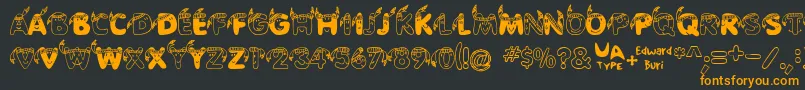 Шрифт EdbIndians – оранжевые шрифты на чёрном фоне