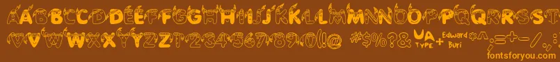 EdbIndians Font – Orange Fonts on Brown Background