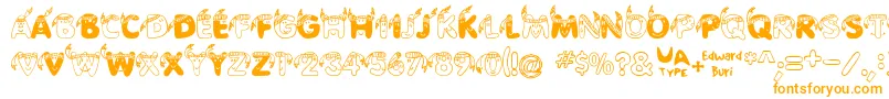 EdbIndians-fontti – oranssit fontit valkoisella taustalla