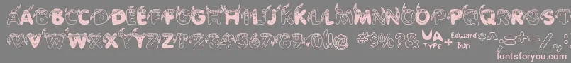 EdbIndians-fontti – vaaleanpunaiset fontit harmaalla taustalla