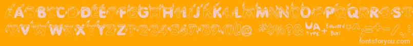 Шрифт EdbIndians – розовые шрифты на оранжевом фоне