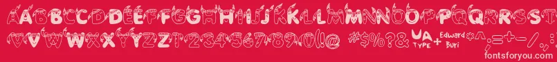 EdbIndians Font – Pink Fonts on Red Background