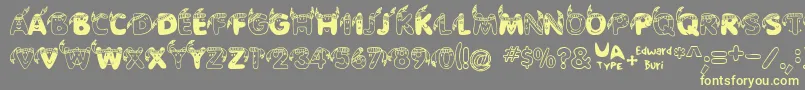 EdbIndians-fontti – keltaiset fontit harmaalla taustalla