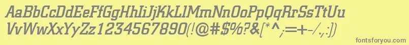 CityMediumitalic Font – Gray Fonts on Yellow Background
