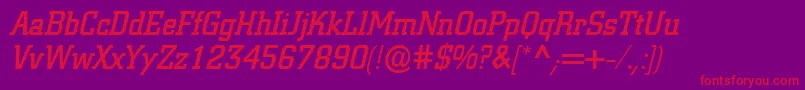 CityMediumitalic Font – Red Fonts on Purple Background