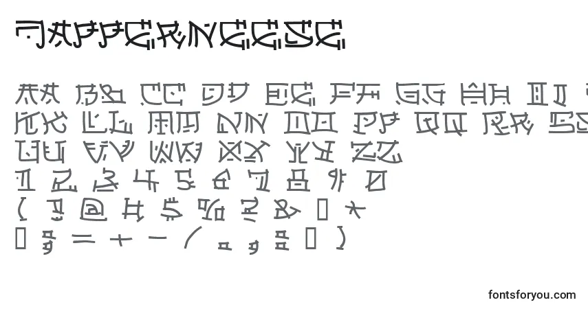 Czcionka Japperneese – alfabet, cyfry, specjalne znaki