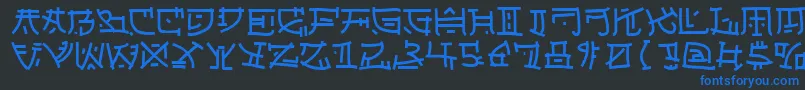 Japperneese Font – Blue Fonts on Black Background