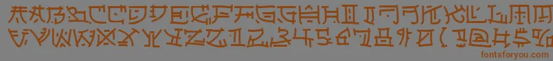フォントJapperneese – 茶色の文字が灰色の背景にあります。