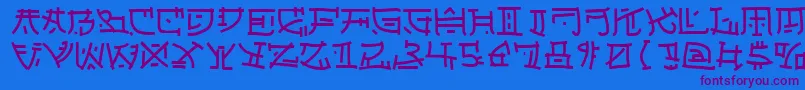 Japperneese Font – Purple Fonts on Blue Background