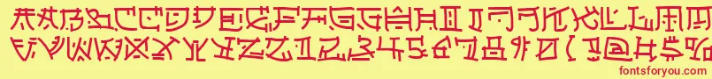 Japperneese Font – Red Fonts on Yellow Background