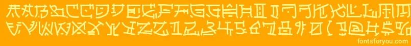 Japperneese Font – Yellow Fonts on Orange Background