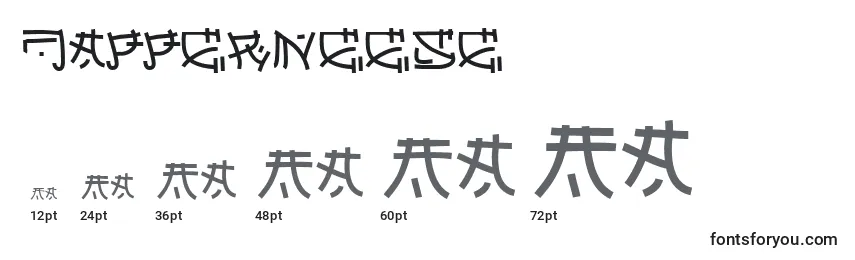 Размеры шрифта Japperneese