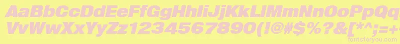 Heavenetica9pUblkoblsh Font – Pink Fonts on Yellow Background