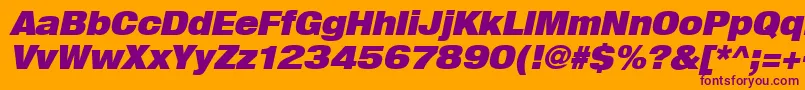 Heavenetica9pUblkoblsh Font – Purple Fonts on Orange Background