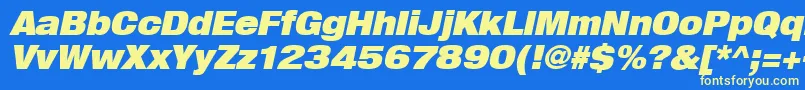 Heavenetica9pUblkoblsh Font – Yellow Fonts on Blue Background