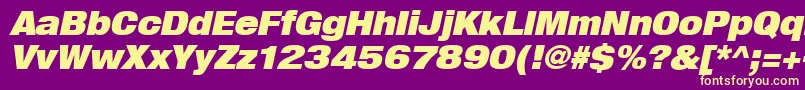 Heavenetica9pUblkoblsh Font – Yellow Fonts on Purple Background