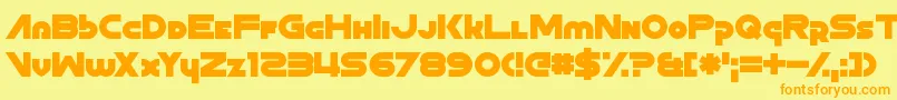 ZoonHoot-Schriftart – Orangefarbene Schriften auf gelbem Hintergrund