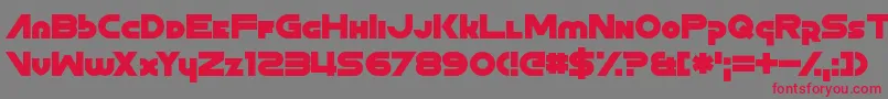 Czcionka ZoonHoot – czerwone czcionki na szarym tle