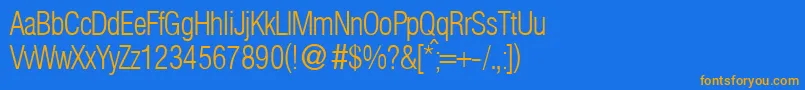 HelbaconxligdbNormal-Schriftart – Orangefarbene Schriften auf blauem Hintergrund