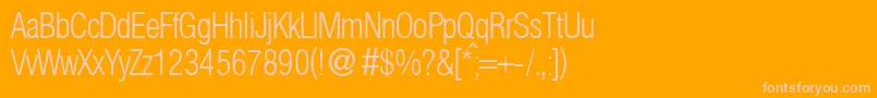 HelbaconxligdbNormal-fontti – vaaleanpunaiset fontit oranssilla taustalla