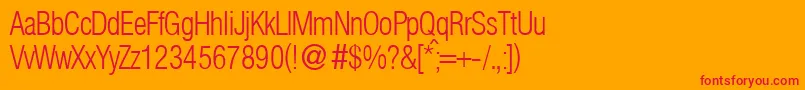 フォントHelbaconxligdbNormal – オレンジの背景に赤い文字