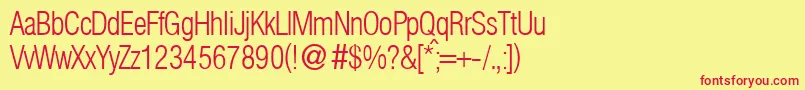フォントHelbaconxligdbNormal – 赤い文字の黄色い背景