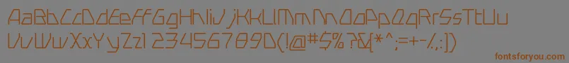 フォントSwerveLight – 茶色の文字が灰色の背景にあります。