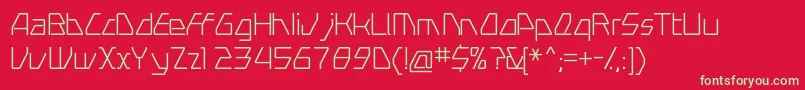 フォントSwerveLight – 赤い背景に緑の文字