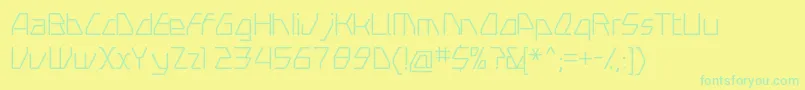 フォントSwerveLight – 黄色い背景に緑の文字