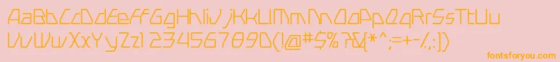 フォントSwerveLight – オレンジの文字がピンクの背景にあります。