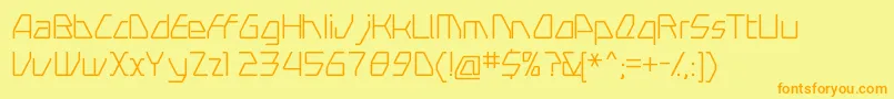 フォントSwerveLight – オレンジの文字が黄色の背景にあります。