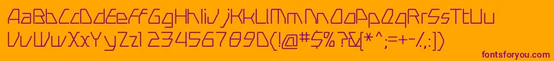 SwerveLight-Schriftart – Violette Schriften auf orangefarbenem Hintergrund