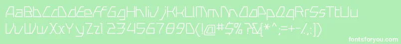SwerveLight-fontti – valkoiset fontit vihreällä taustalla