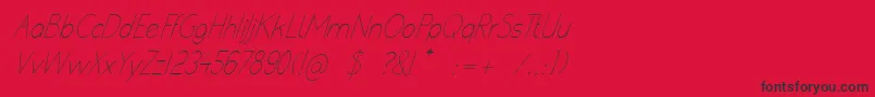 PoorWeekdaysItalic Font – Black Fonts on Red Background