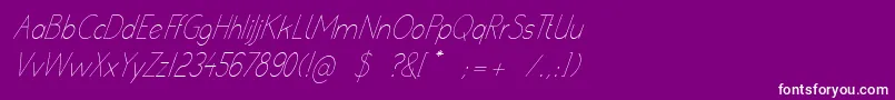 PoorWeekdaysItalic Font – White Fonts on Purple Background