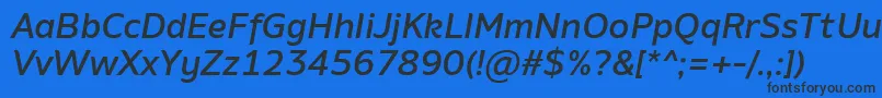 AminoMediumItalic Font – Black Fonts on Blue Background