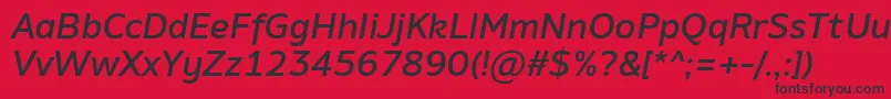 AminoMediumItalic Font – Black Fonts on Red Background