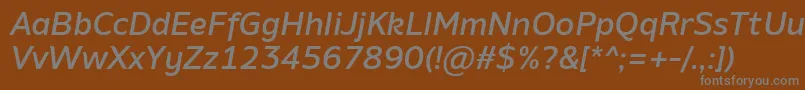 Шрифт AminoMediumItalic – серые шрифты на коричневом фоне