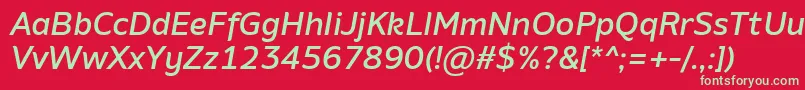 AminoMediumItalic Font – Green Fonts on Red Background