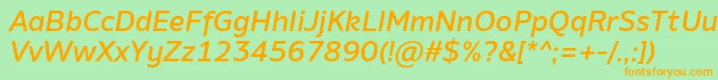 AminoMediumItalic Font – Orange Fonts on Green Background